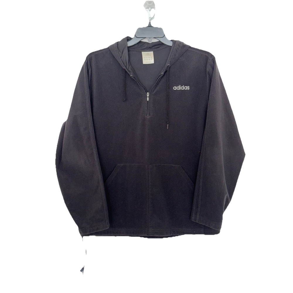 Vintage Y2K Adidas 3-Stripes Tracksuit Mens M, Black Micro-fleece Jacket & Pants